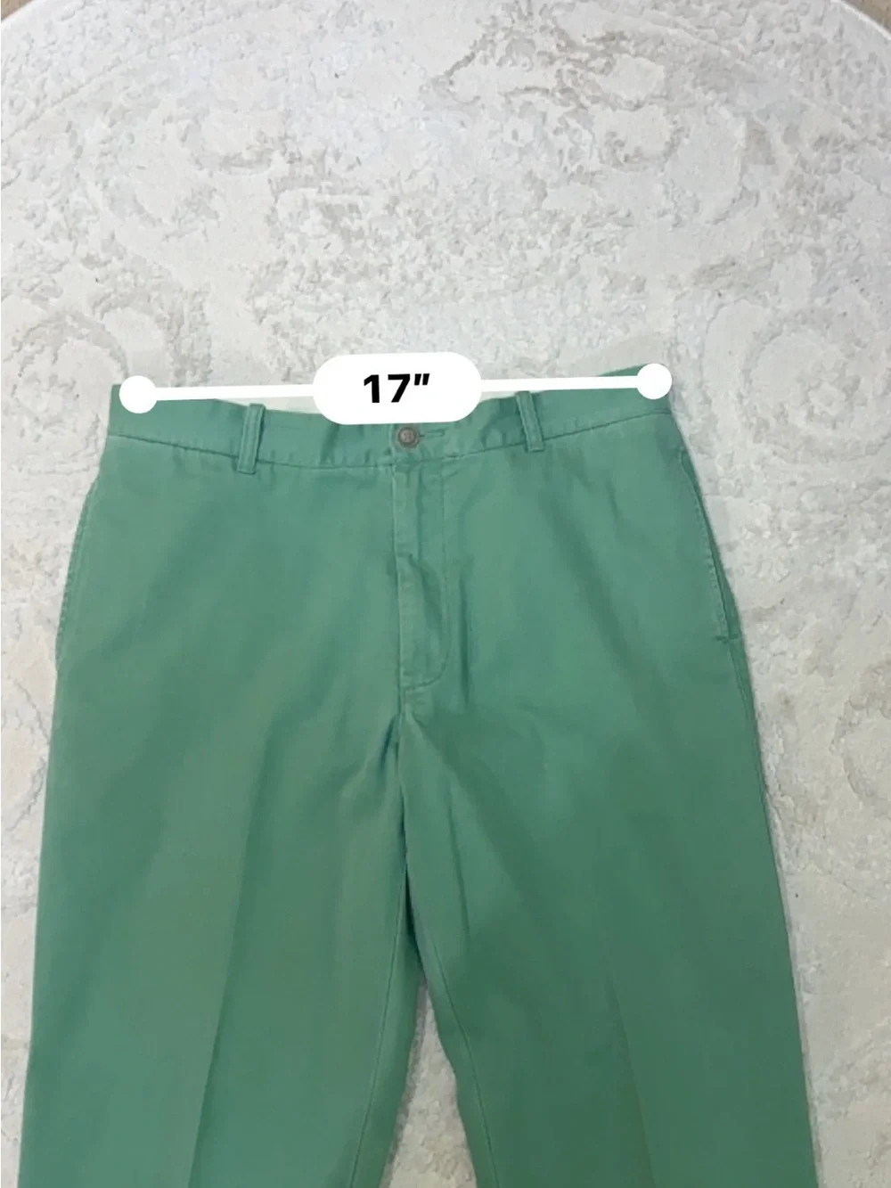 J.Crew Men’s 36x30 Green Chino Pants 100% Cotton Flat Front Casual Preppy